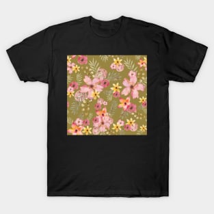 Oleander Flower bouquet -military gold T-Shirt